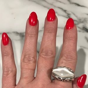 Barse Silver Plated Mother of Pearl Ring